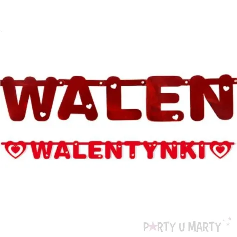 girlanda walentynki serca czerwona partydeco 160 cm