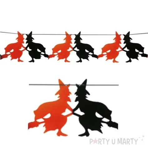 girlanda wiedzma pomaranczowy czarny guirca 300 cm