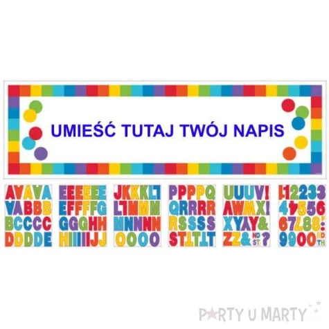 girlanda wlasny napis teczowy amscan 165 x 50 cm
