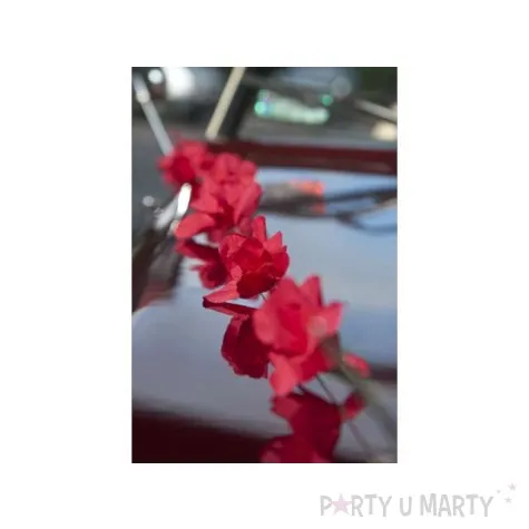 girlanda z czerwonych bibulowych kwiatow 3 szt