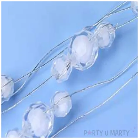 girlanda z koralikami biala dlugosc 180 cm 1 szt