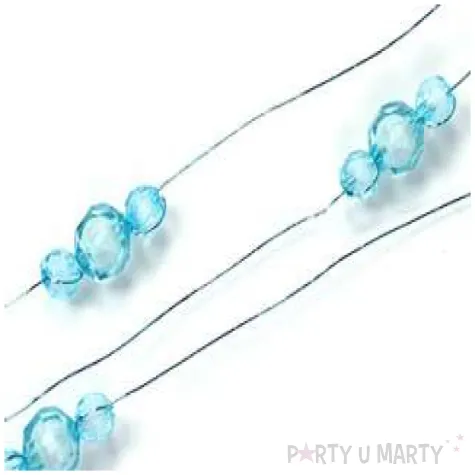 girlanda z koralikami blekit dlugosc 180 cm 1szt