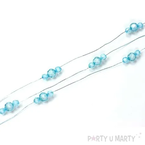 girlanda z koralikami blekit dlugosc 180 cm 1szt