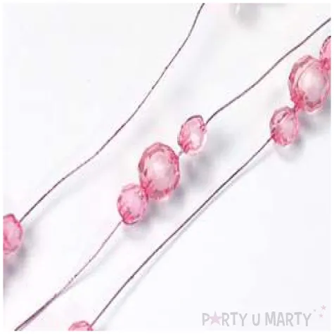 girlanda z koralikami rozowa dlugosc 180 cm 1 szt