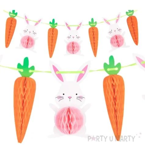 girlanda zajaczki z marchewkami partypal 1 m