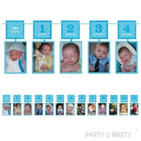 girlanda zdjecia na roczek amscan blekitna 360 cm