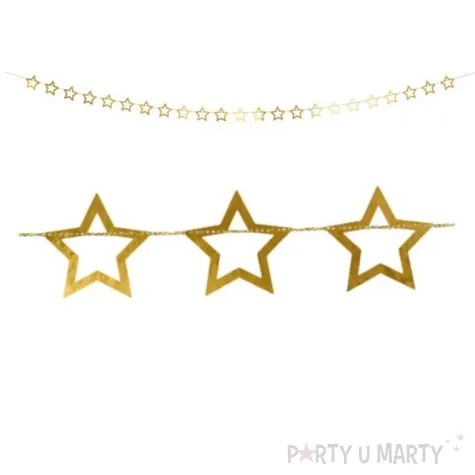 girlanda zlote gwiazdki partydeco 300 cm