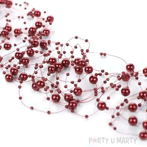 girlandy perlowe bordowe 1 3 m x 5 szt