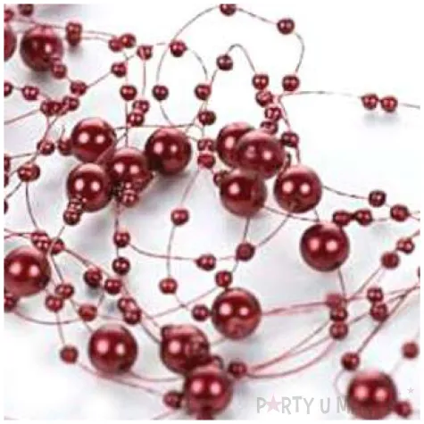 girlandy perlowe bordowe 1 3 m x 5 szt