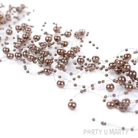 girlandy perlowe brazowe 1 3 m x 5 szt