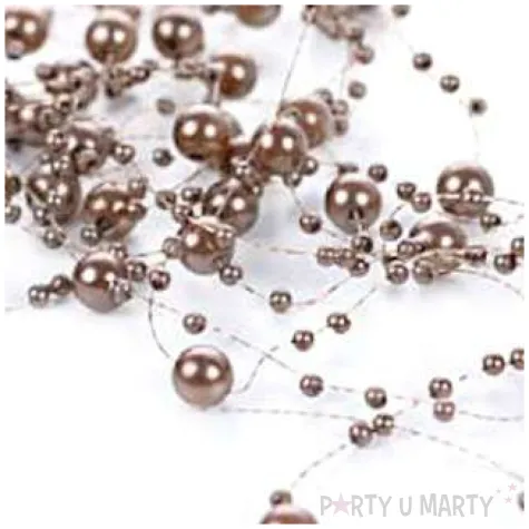 girlandy perlowe brazowe 1 3 m x 5 szt