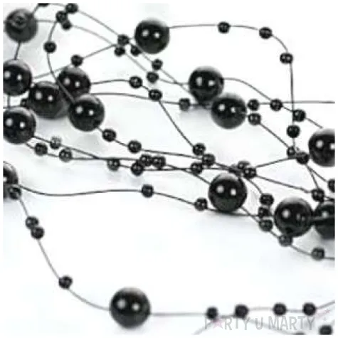 girlandy perlowe czarna 1 3 m 5 szt