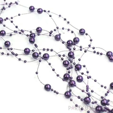 girlandy perlowe fioletowe 1 3 m 5 szt