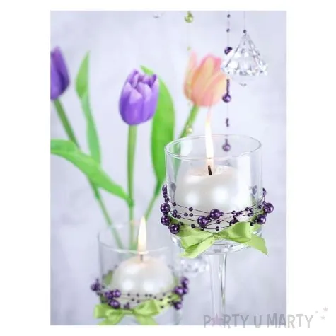 girlandy perlowe fioletowe 1 3 m 5 szt