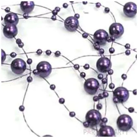 girlandy perlowe fioletowe 1 3 m 5 szt