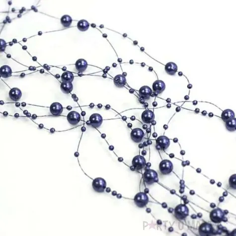girlandy perlowe granatowe ciemne 1 3 m x 5 szt