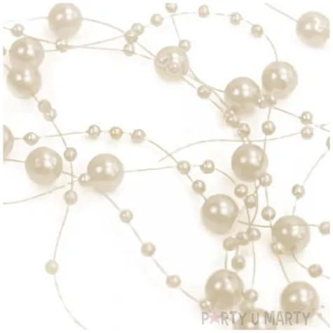 girlandy perlowe kremowy partydeco 130cm 5 szt