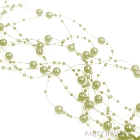 girlandy perlowe oliwkowe jasne 1 3 m 5 szt