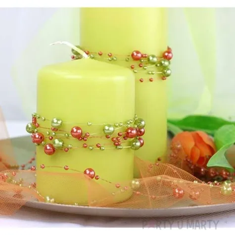 girlandy perlowe oliwkowe jasne 1 3 m 5 szt