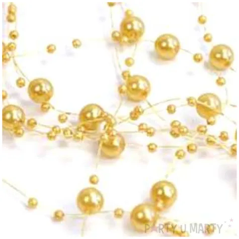 girlandy perlowe pastelowe zloto 1 3m 1op