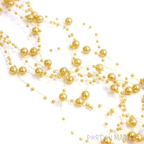 girlandy perlowe pastelowe zloto 1 3m 1op