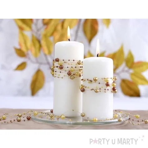 girlandy perlowe pastelowe zloto 1 3m 1op