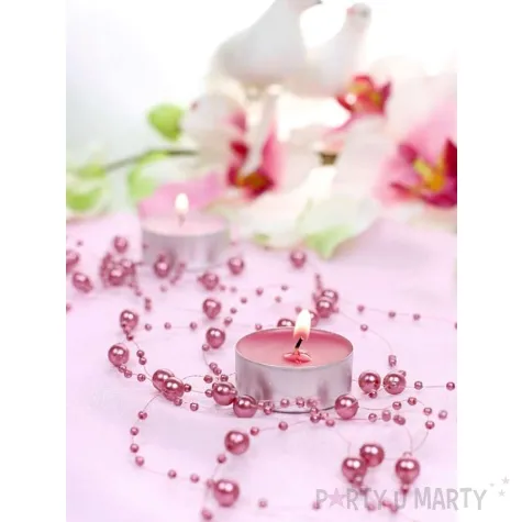 girlandy perlowe rozowe brudne 1 3 m x 5 szt