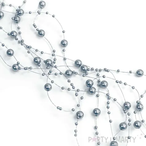 girlandy perlowe srebrny 1 3m 1op