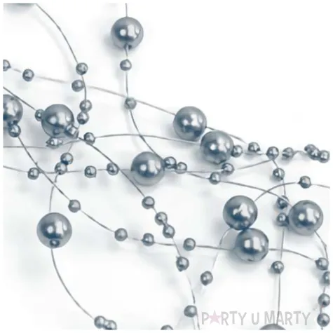 girlandy perlowe srebrny partydeco 130cm 5 szt