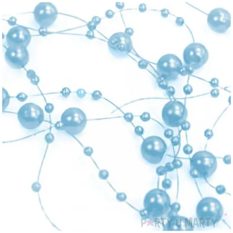 girlandy perlowe turkusowy partydeco 130cm 5 szt