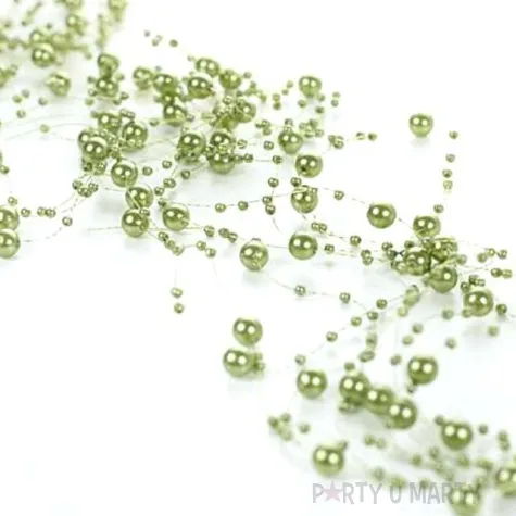 girlandy perlowe zielona 1 3 m x 5 szt