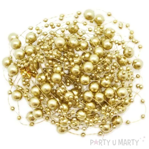 girlandy perlowe zlote 1 3 m 5 szt