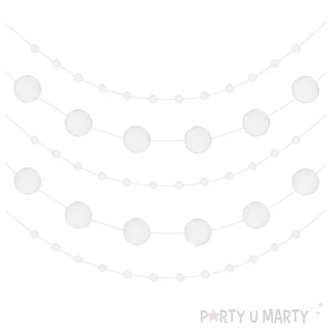 girlandy pomponikowa kule sniegowe biala 2 m x 5 szt