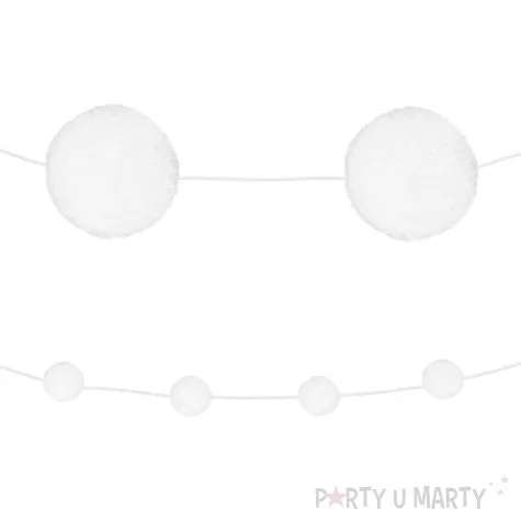 girlandy pomponikowa kule sniegowe biala 2 m x 5 szt