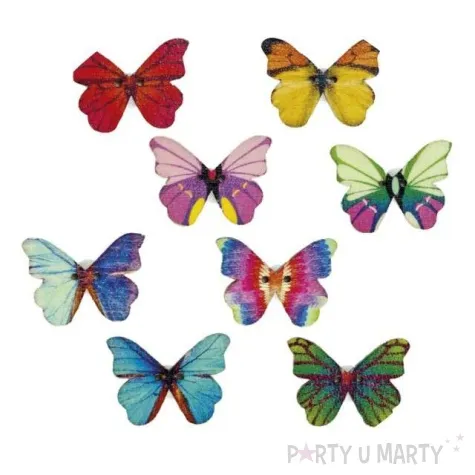 guziki barwne motyle mix titanum 8 szt