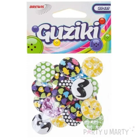 guziki dekoracyjne kolorowy mix brewis 20 mm 20 szt