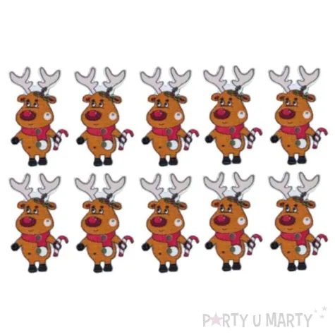 guziki kreatywne reniferki brazowe titanum 10 szt