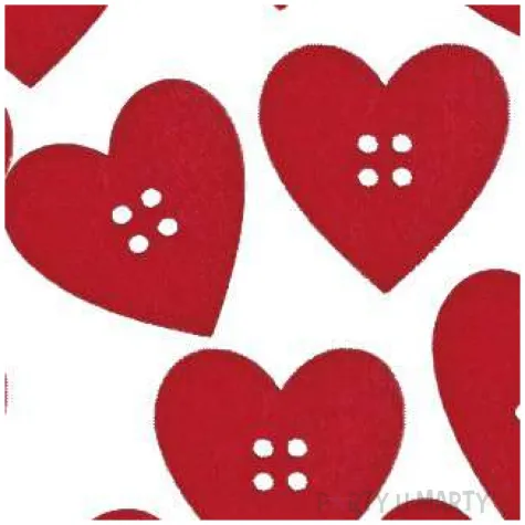 guziki kreatywne serca czerwone titanum 12 szt