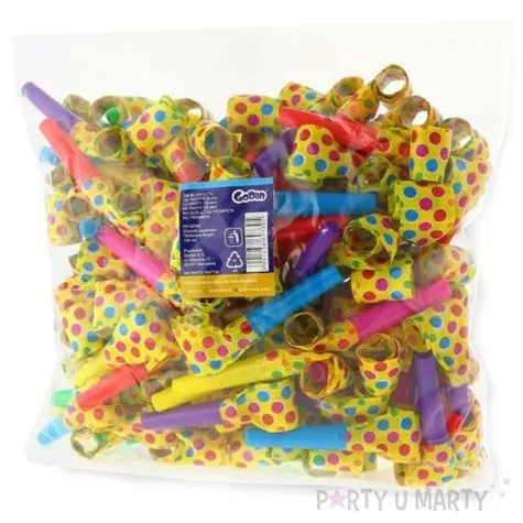 gwizdek zwijany kropki mix 144 szt