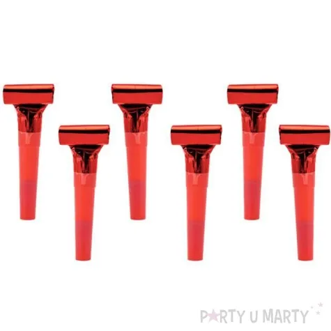 gwizdki classic czerwony 6szt partydeco