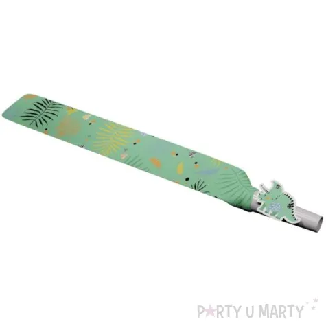 gwizdki papierowe dino zielony folat 24 cm 6 szt