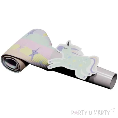 gwizdki papierowe jednorozec folat 24 cm 6 szt