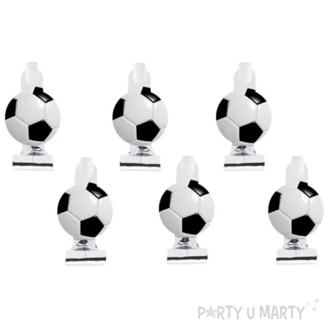 gwizdki papierowe pilka nozna srebrny congee 6 szt