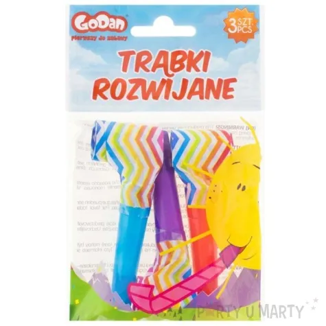 gwizdki papierowe teczowy mix godan 3 szt