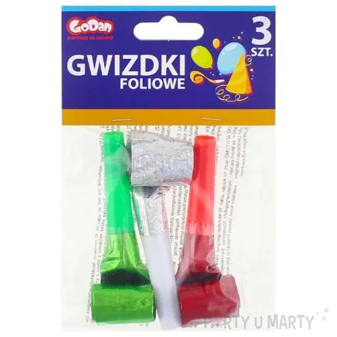 gwizdki trabki mix kolorow godan 3 szt