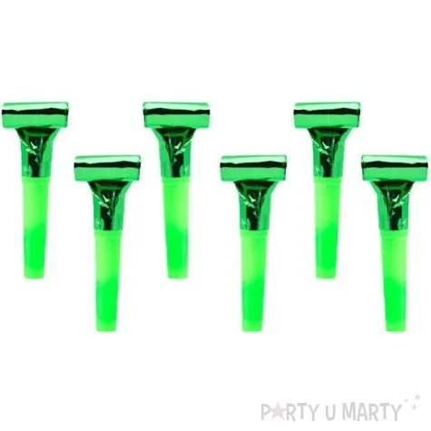 gwizdki zielony 6 szt partydeco