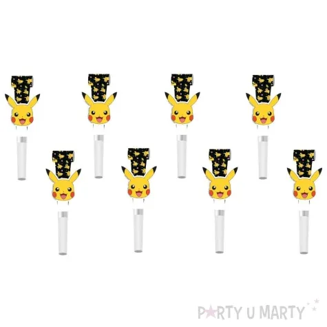gwizdki zwijane pokemon pikachu amscan 8 szt