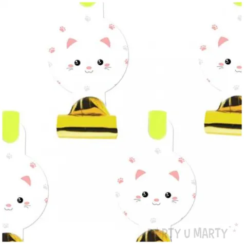 gwizdki zwijane slodki kotek zloty bialy congee 6 szt