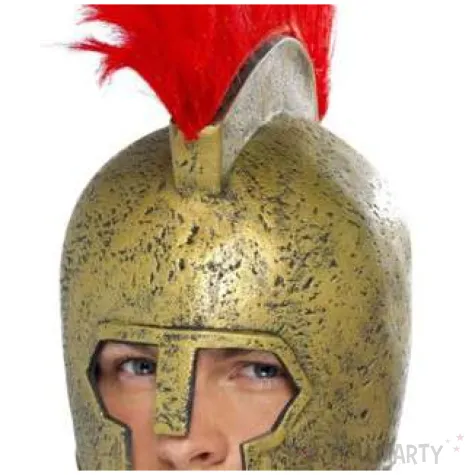helm rzymianin z pioropuszem zloty smiffys