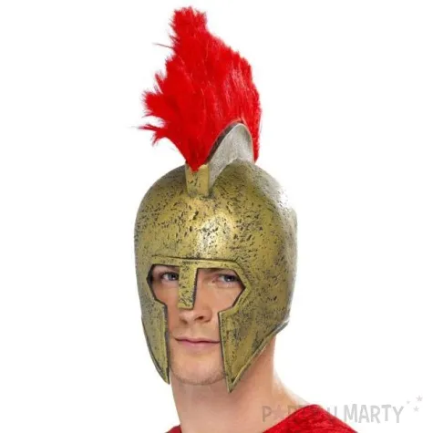 helm rzymianin z pioropuszem zloty smiffys